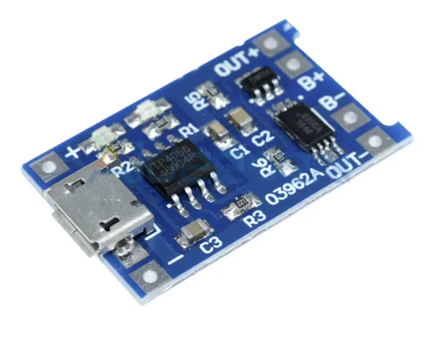 Cargador de batería de litio 18650 con Micro USB 5V 1A TP4056