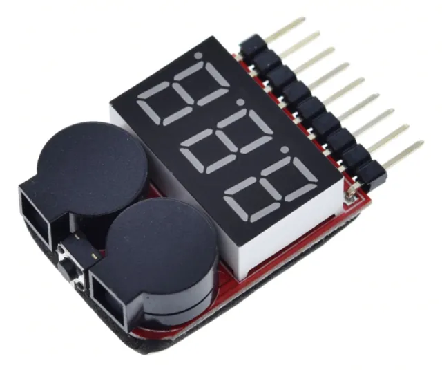 Probador LIPO con zumbador de alarma 1S a 8S