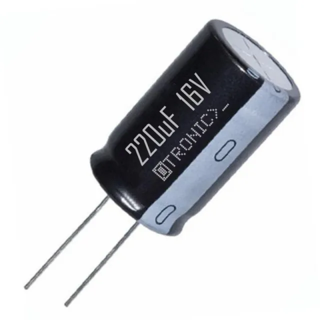 10x Condensador 220uF 16v Electrolítico (ELCO) negro