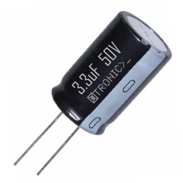 10x Condensador 3.3uF 50v Electrolítico (ELCO) negro