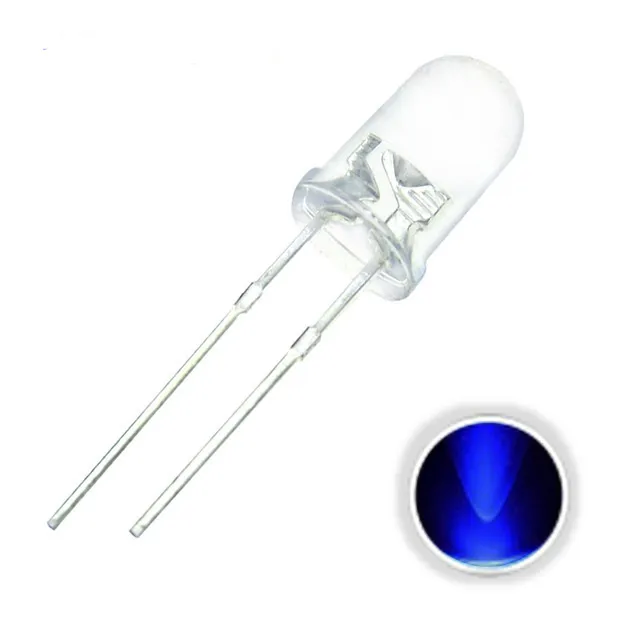 10x Diodo LED Transparente 5mm Ultravioleta 3V