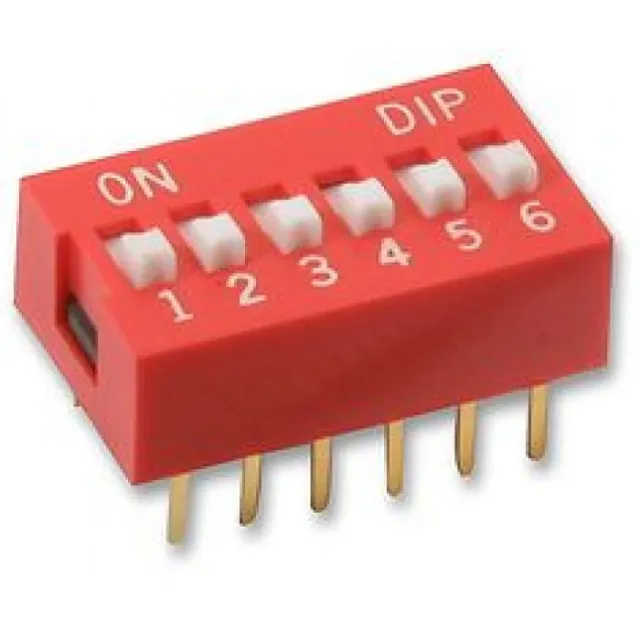 Interruptor DIP de 6 pines -  pitch de 2,54 mm