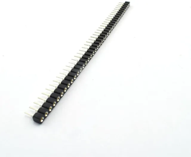 Tira de pines hembra redondos de 40 pines 2.54Mm 1X40p negra