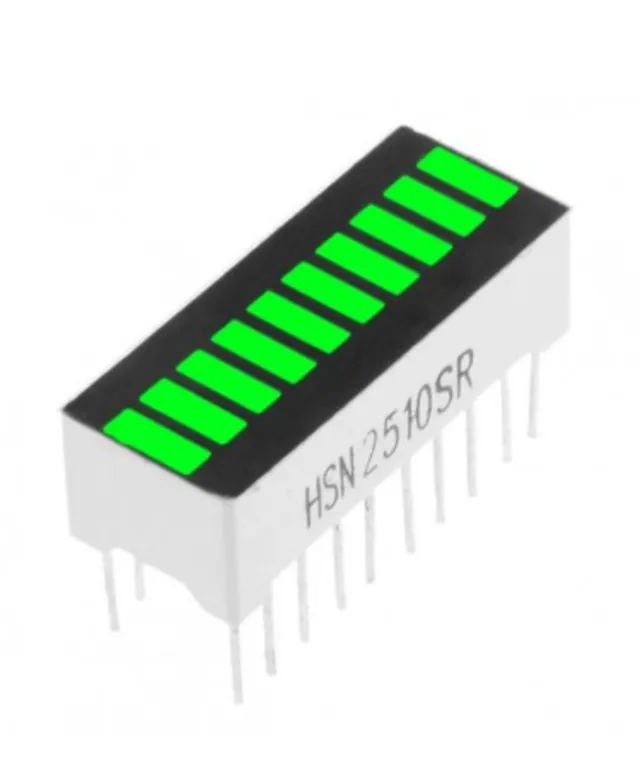 Barra LED de 10 segmentos verde