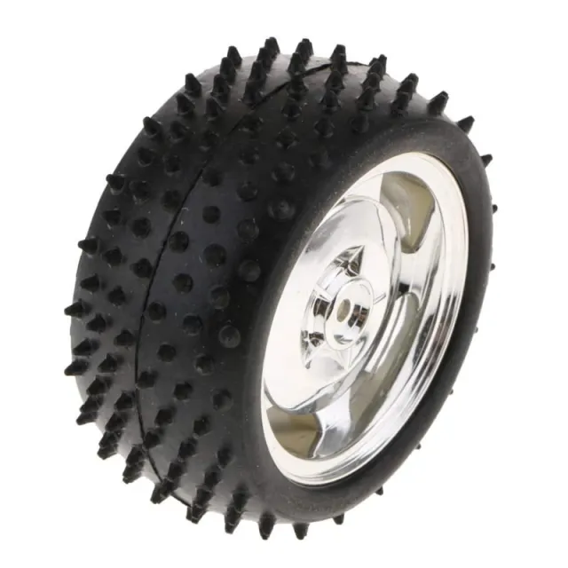 Smart Car Model Robot Banda de goma/rueda 85x38mm para Arduino, compatible con 4WD/2WD - plata