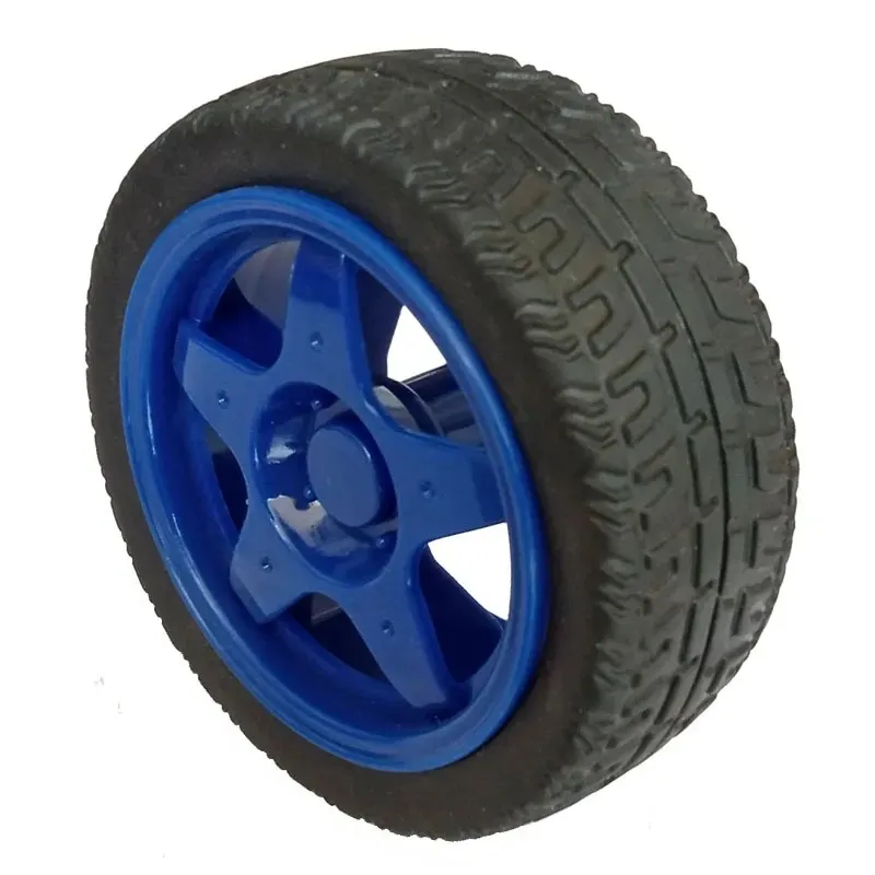Rueda con goma para robot o smart car Azul