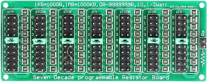 Placa de resistencias programables de 7 segmentos y 10 posiciones