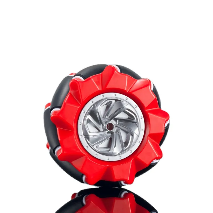 Rueda Mecanum / Rueda omnidireccional - 80MM-A Roja - juego de 2 ruedas (1xL+1xR)