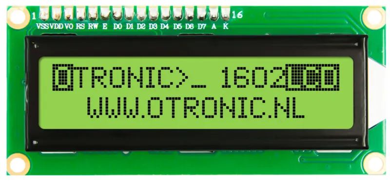 LCD 1602 retroiluminación verde/amarilla con I2C pre-soldado