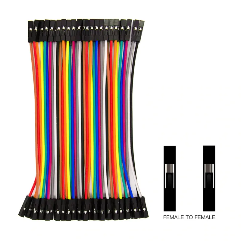 Cables Dupont Jumper 40 piezas (Female-Female) 30cm puentes de cable para Breadboard