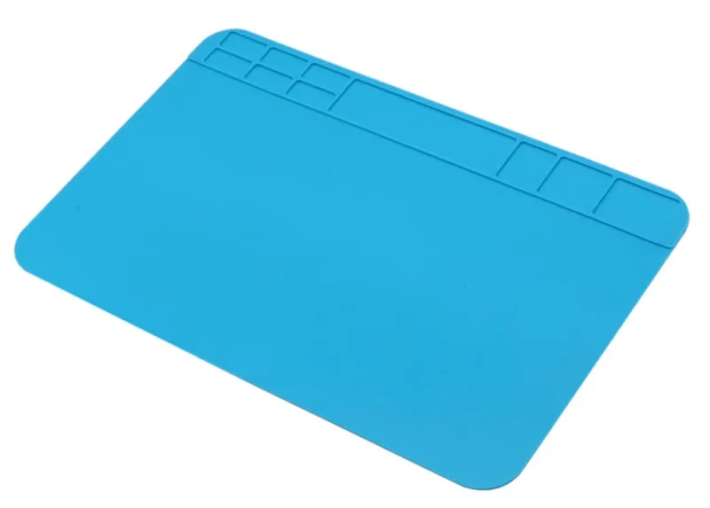 Alfombrilla de soldadura flexible de silicona 30x20cm azul