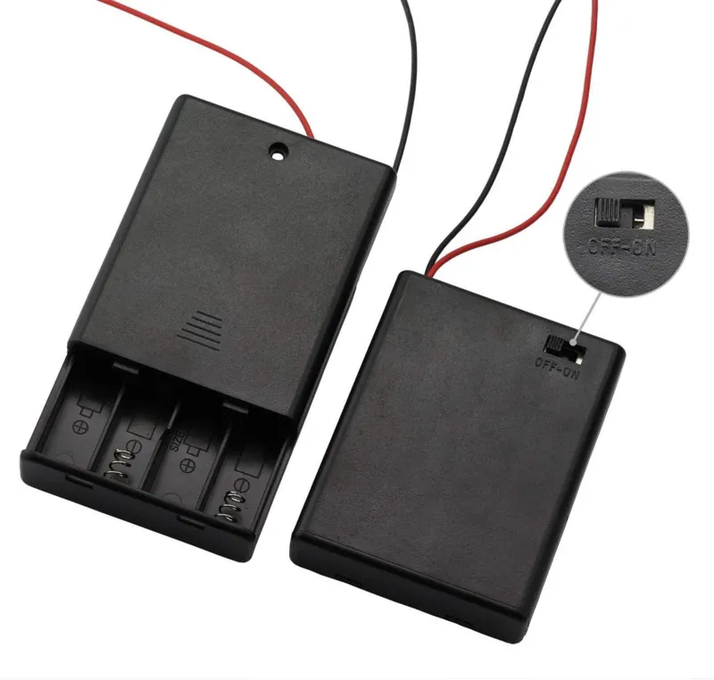 Portapilas para 4x AAA con interruptor de encendido/apagado (6V)