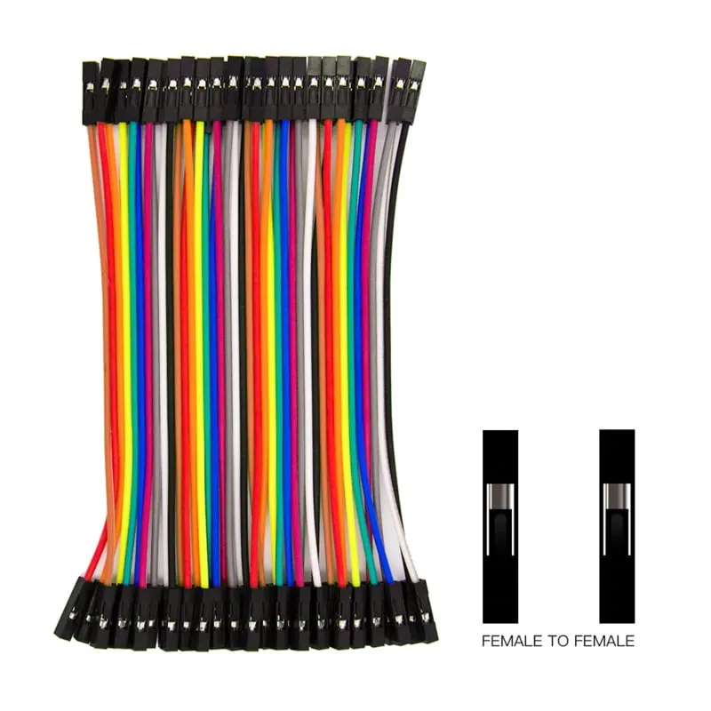 Cables Dupont Jumper 40 piezas (Female-Female) puentes de cable de 10cm para Breadboard