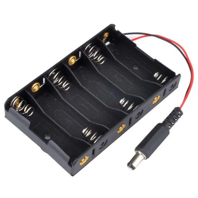 Portapilas para 6x AA con conector DC jack (9V)