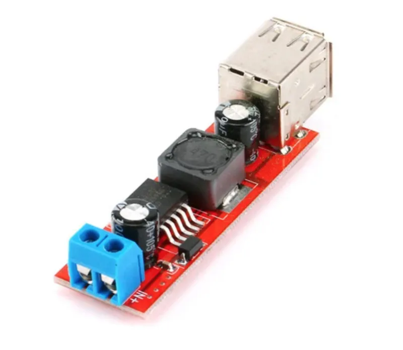 Convertidor reductor DC-DC con doble puerto USB (LM2596) - de 6-40V a 5V 3A