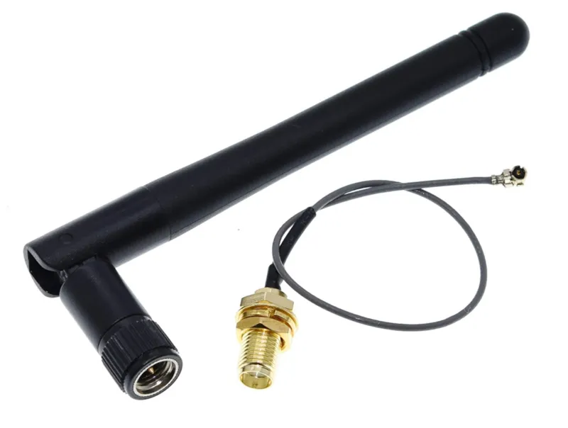Antena WiFi 2.4Ghz con conector SMA a uFL Ipex