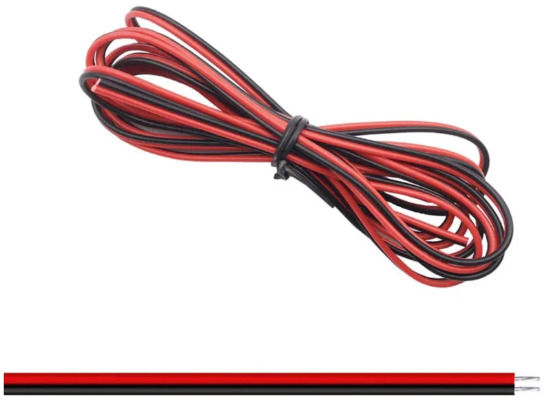 Cable de 2 conductores 22AWG Ø1.3mm rojo / negro 1 metro