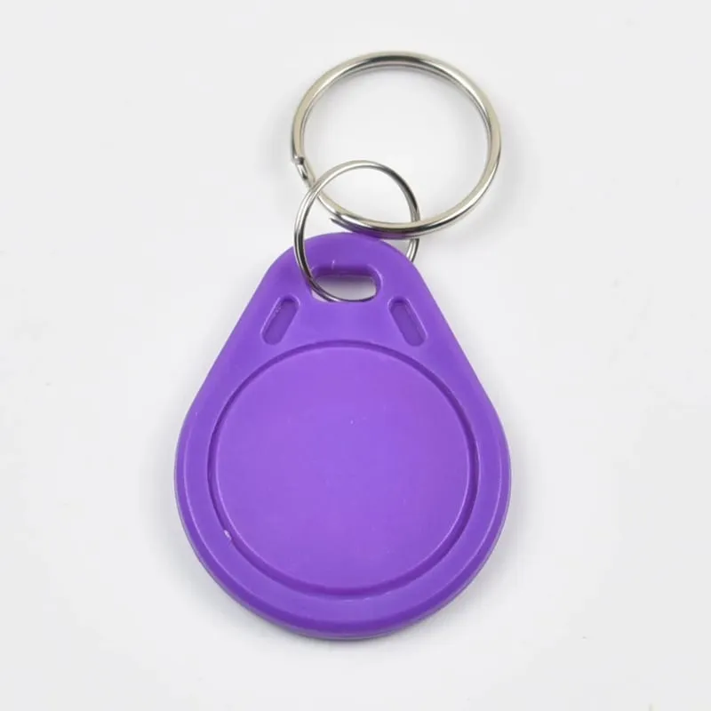 Morado | Llavero etiqueta RFID gota | 13,56Mhz | 1K S50 | Mifare Classic