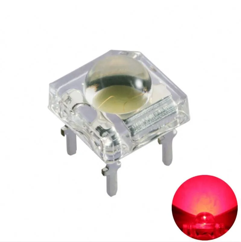 LED 5mm Super Flux Piranha de 4 pines - Rojo