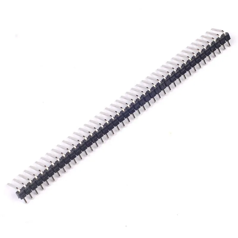 1X40pin 2,54 mm cabezal de pines recto de una sola fila en ángulo de 90 grados