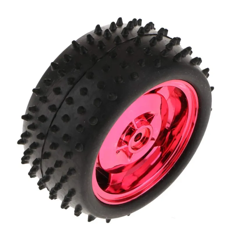 Rueda/neumático de goma para robot Smart Car Model 85x38mm para Arduino, compatible con 4WD/2WD - Rojo metálico